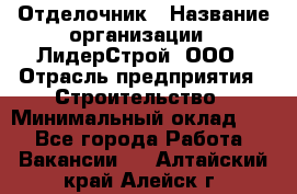 Отделочник › Название организации ­ ЛидерСтрой, ООО › Отрасль предприятия ­ Строительство › Минимальный оклад ­ 1 - Все города Работа » Вакансии   . Алтайский край,Алейск г.